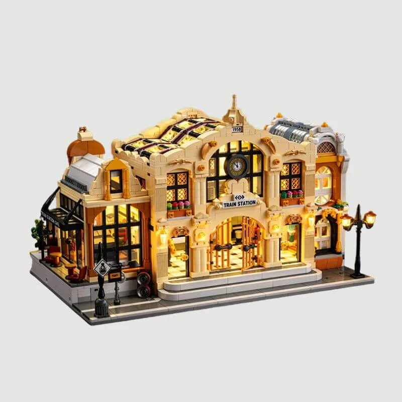 Vintage Steam Train Station von CraftBrickWorks